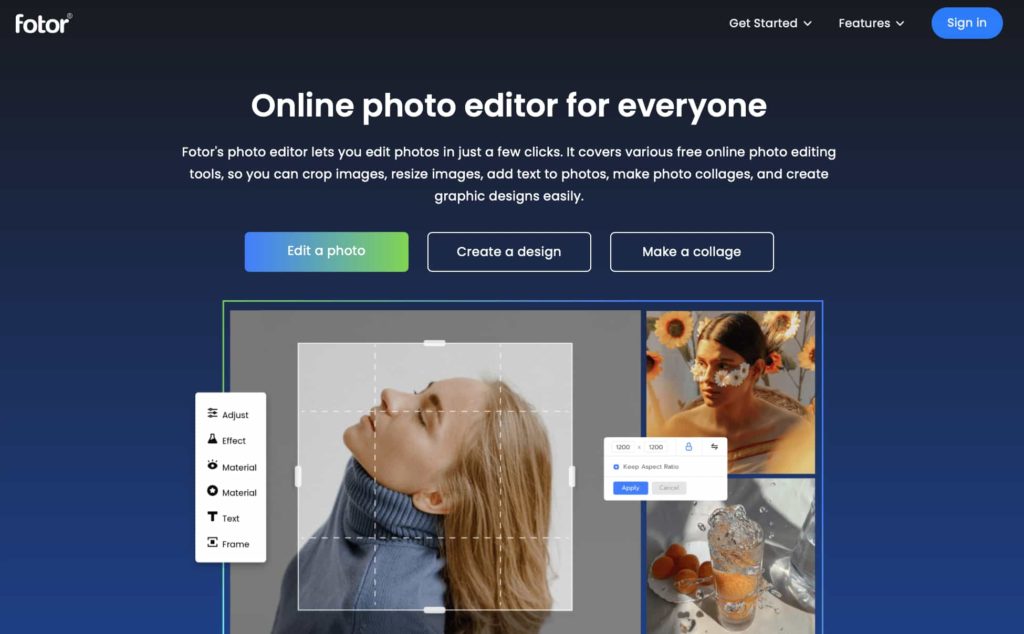 Fotor Photo Editor Website