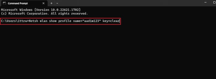 WiFi Name Command Prompt