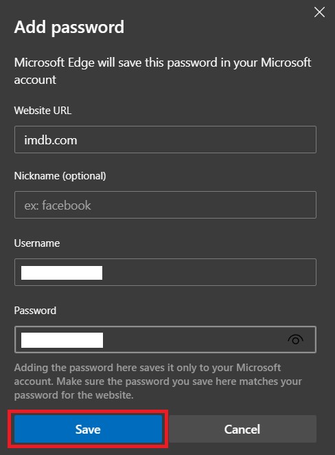 add password save
