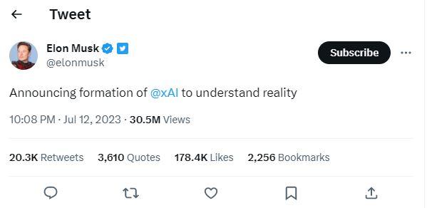Elon Musk Announces xAI