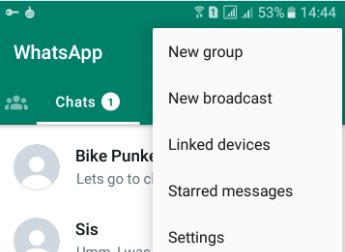 Whatsapp Choose Settings